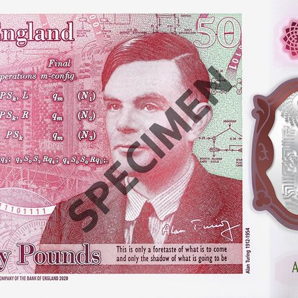 New fifty pound British banknote honours computer pioneer Alan Turing