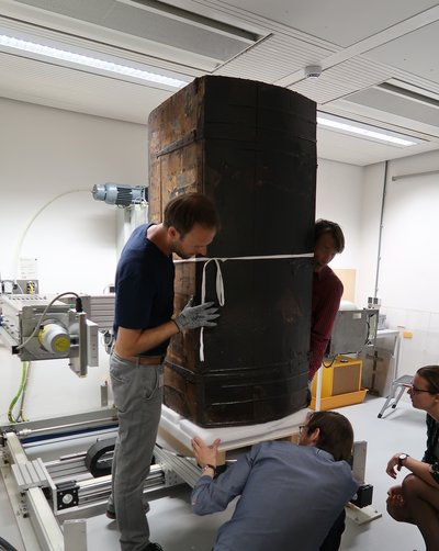 Scanning of one of the book chests