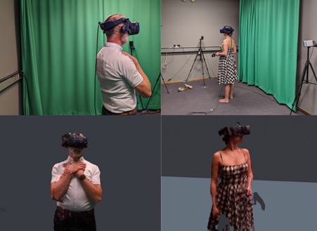 Figure 1: Point cloud capture setup and user reconstructions