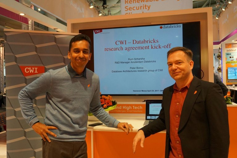 Ram Sriharsha (left) and Peter Boncz (right) launched the new collaboration.